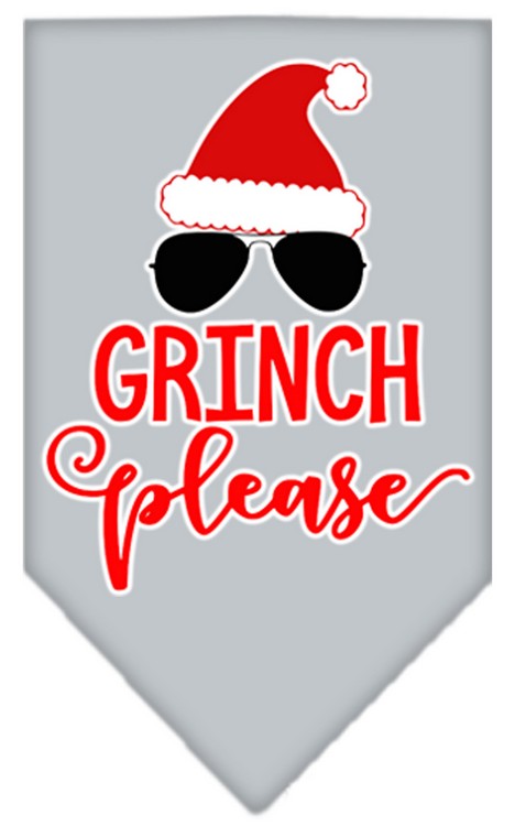 Grinch Please Screen Print Bandana Lime Green Small